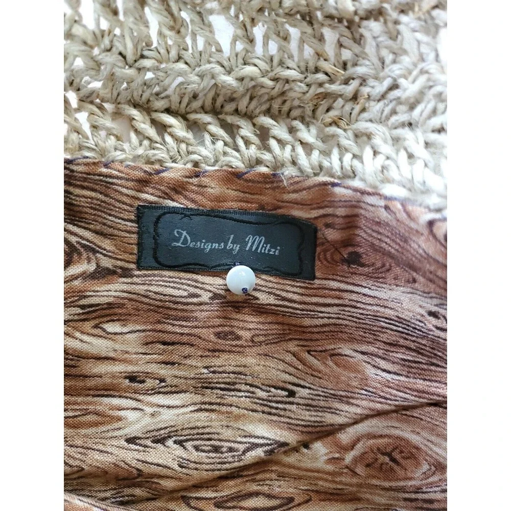 Vintage Rare Crochet Clutch Button‎ Tan Purse 7.5x 10.5